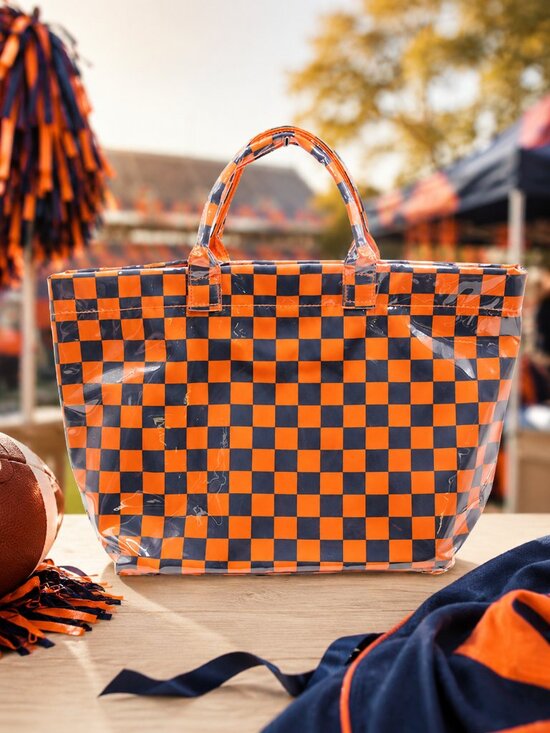 Auburn Tigers Handbags - AU Auburn Tigers Football Navy Orange Shiny LG Tote Bag Handbag NEW